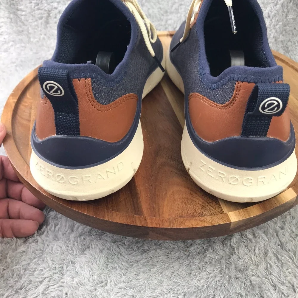 Cole Haan Generation ZeroGrand Stitchlite Sneakers Mens 9 M Navy/Brown Leather‎